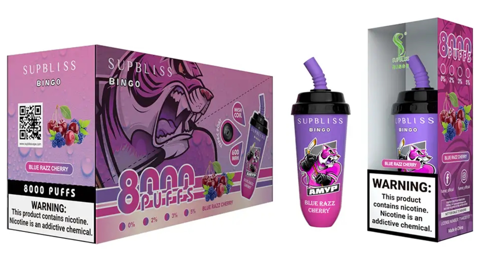Fumot Supbliss Bingo 8000 Puffs Vape - cireș albastru razz: O experiență de vaping de neuitat în România anului 2025