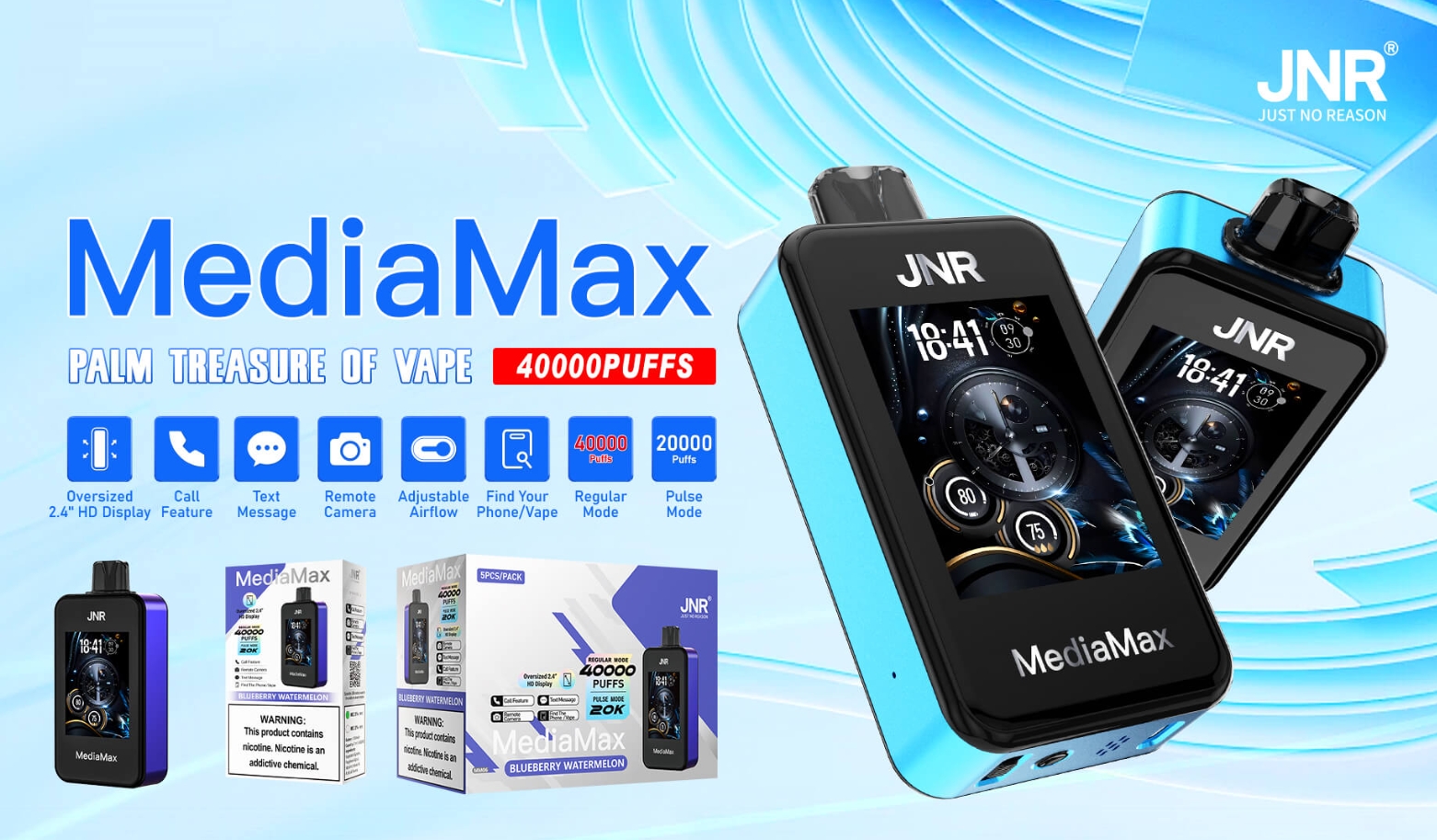JNR MEDIAMAX 40k Puffs – gheață de căpșuni: performanță masivă cu o aromă care răcorește și surprinde